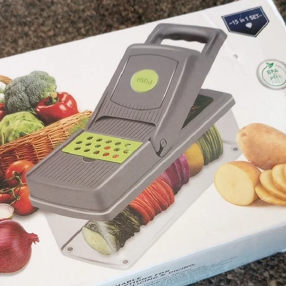 15 Piece Kitchen Ideas Veggie Slicer And Dicer - Picture 4 of 7